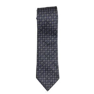 John Varvatos Men's Neck Tie Silk Black with Geometric Pattern Made in Italy